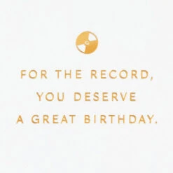 Hallmark For The Record Birthday Card -Hallmark Gift Shop Record Player and Vinyl Record Birthday Card 859LAD3016 02