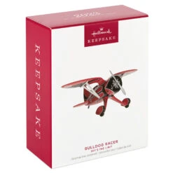 Hallmark Sky's The Limit Bulldog Racer Ornament -Hallmark Gift Shop Red Black White Airplane Keepsake Ornament 1999QXR8169 04