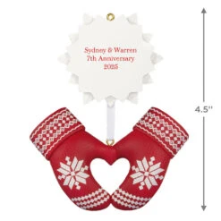 Hallmark Merry Mittens Personalized Ornament, Custom Text -Hallmark Gift Shop Red Mittens With Snowflake Personalized Ornament 1QHE2210B1 04