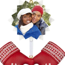 Hallmark Merry Mittens Personalized Ornament, Custom Photo -Hallmark Gift Shop Red Mittens With Snowflake Personalized Ornament 1QHE2210B2 06