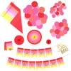 Hallmark Color Pop Party Decor Kit, Warm Ombré Stripe -Hallmark Gift Shop Red Pink and Yellow Party Supplies Banner Decor 5CLP1015 01
