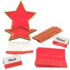 Hallmark Color Pop 60-Piece Tableware Premium Party Kit, Red Star -Hallmark Gift Shop Red Star Shape Plates Party in a Box Supplies 5CLP1013 01