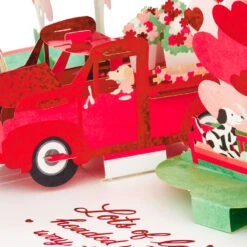 Hallmark Special Delivery 3D Pop-Up Valentine's Day Card -Hallmark Gift Shop Red Truck With Flowers 3D PopUp Valentines Day Card 1299IAV6066 02