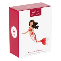Hallmark Mythical Mermaids Ornament -Hallmark Gift Shop Red and White Mermaid Keepsake Ornament 5QXR8465 08