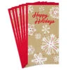 Hallmark Snowflakes On Tan Money-Holder Christmas Cards, Pack Of 6 -Hallmark Gift Shop Red and White Snowflakes MoneyHolder Christmas Cards 5XXH8004 01