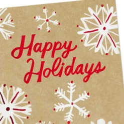 Hallmark Snowflakes On Tan Money-Holder Christmas Cards, Pack Of 6 -Hallmark Gift Shop Red and White Snowflakes MoneyHolder Christmas Cards 5XXH8004 05