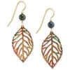 Colorful Leaf Metal Drop Earrings -Hallmark Gift Shop RedOrangeGreen Leaf Metal Drop Earrings NE0677 01