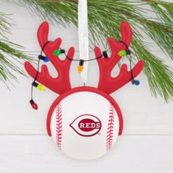 MLB Cincinnati Reds™ Reindeer Baseball Hallmark Ornament -Hallmark Gift Shop Reds Reindeer Baseball Christmas Ornament 1OSL2697 02