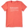 Life Is Good Retirement Definition Women's T-Shirt, Medium -Hallmark Gift Shop Retirement Definition Womens Coral Short Sleeve Tee 100138M 01