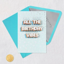 Hallmark Good Vibes Birthday Card -Hallmark Gift Shop Retro Rainbow Shadow Letters Good Vibes Birthday Card 759LAD2951 05