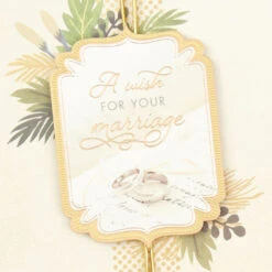 Hallmark A Wish For Your Marriage Wedding Card -Hallmark Gift Shop Rings and Flowers Wedding Card 699W3701 05