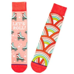 Hallmark Let's Roll Roller Skates Funny Crew Socks