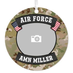 Hallmark Air Force Metal Personalized Ornament, Custom Photo And Text