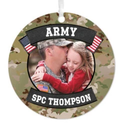 Hallmark Army Metal Personalized Ornament, Custom Photo And Text