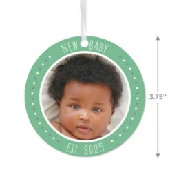 Hallmark New Baby Round Metal Personalized Ornament, Custom Photo And Text -Hallmark Gift Shop Round New Baby Personalized Ornament 1OFM1006B15 04