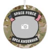 Hallmark Space Force Metal Personalized Ornament, Custom Photo And Text -Hallmark Gift Shop Round Space Force Personalized Photo Text Ornament 1OFM1006B21 01