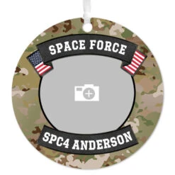 Hallmark Space Force Metal Personalized Ornament, Custom Photo And Text