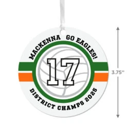 Hallmark Volleyball Round Metal Personalized Ornament, Custom Text -Hallmark Gift Shop Round Volleyball Personalized Ornament 1OFM1006B14 04