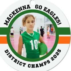 Hallmark Volleyball Round Metal Personalized Ornament, Custom Photo And Text -Hallmark Gift Shop Round Volleyball Personalized Ornament 1OFM1006B9 06