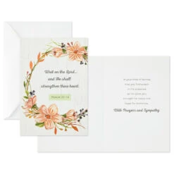 Hallmark Rustic Floral Assorted Religious Sympathy Cards, Pack Of 12 -Hallmark Gift Shop Rustic Floral Assorted Religious Sympathy Cards 5DSI1016 05