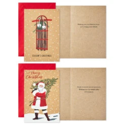 Hallmark Rustic Kraft Boxed Christmas Cards Assortment, Pack Of 36 -Hallmark Gift Shop Rustic Kraft Assorted Boxed Christmas Cards 5XPX2308 03