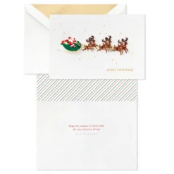 Hallmark Santa Flying With Reindeer Boxed Christmas Cards, Pack Of 8 -Hallmark Gift Shop Santa Flying With Reindeer Boxed Christmas Cards 1XSJ1011 03