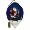 Ne'Qwa Art Jingle All The Way Santa And Reindeer Glass Christmas Ornament -Hallmark Gift Shop Santa Riding Reindeer Blown Glass Ornament 7251105 01