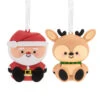Better Together Santa And Reindeer Magnetic Shatterproof Hallmark Ornaments, Set Of 2 -Hallmark Gift Shop Santa and Reindeer Magnetic Christmas Ornaments 1HAJ2161 01