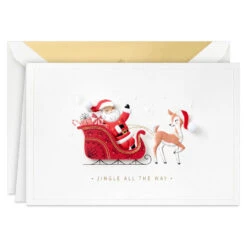 Hallmark Santa Claus Sleigh Boxed Christmas Cards, Pack Of 12 -Hallmark Gift Shop Santa and Sleigh Signature Boxed Christmas Cards 1XSJ1040 02