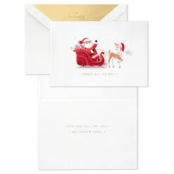Hallmark Santa Claus Sleigh Boxed Christmas Cards, Pack Of 12 -Hallmark Gift Shop Santa and Sleigh Signature Boxed Christmas Cards 1XSJ1040 03