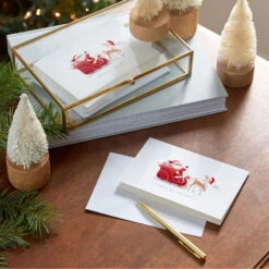 Hallmark Santa Claus Sleigh Boxed Christmas Cards, Pack Of 12 -Hallmark Gift Shop Santa and Sleigh Signature Boxed Christmas Cards 1XSJ1040 08