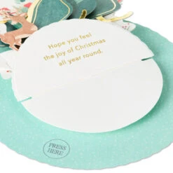 Hallmark Santa Feel The Joy All Year Round Musical 3D Pop-Up Christmas Card With Motion -Hallmark Gift Shop Santa in Sleigh PopUp Christmas Card With Sound 1499XOD5025 04