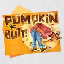 Hallmark Pumpkin Butt Scarecrow Funny Musical Pop-Up Halloween Card -Hallmark Gift Shop Scarecrow Funny Halloween PopUp Card With Music 799HJD2005 03