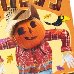 Hallmark Pumpkin Butt Scarecrow Funny Musical Pop-Up Halloween Card -Hallmark Gift Shop Scarecrow Funny Halloween PopUp Card With Music 799HJD2005 04