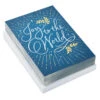 Hallmark Joy To The World On Blue Boxed Christmas Cards, Pack Of 40 -Hallmark Gift Shop Script and Stars on Blue Boxed Christmas Cards 5XPX2685 01