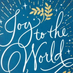 Hallmark Joy To The World On Blue Boxed Christmas Cards, Pack Of 40 -Hallmark Gift Shop Script and Stars on Blue Boxed Christmas Cards 5XPX2685 05