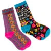Natural Life Love Is The Answer Boho Crew Socks, Set Of 2 -Hallmark Gift Shop Set of 2 Love Is the Answer Floral Crew Socks SOCK139 01
