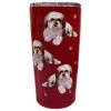 E&S Pets Shih Tzu Stainless Steel Tumbler, 20 Oz. -Hallmark Gift Shop Shih Tzu on Dark Red Stainless Steel Tumbler 11587 01