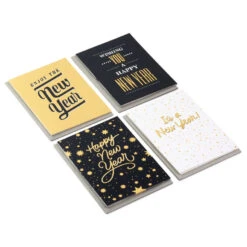 Hallmark Shining Celebration Boxed New Year's Cards Assortment, Pack Of 16