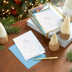 Hallmark Silver Stars On White Boxed Christmas Cards, Pack Of 16 -Hallmark Gift Shop Shining Stars Let it Snow Boxed Christmas Cards 1XPX2596 08