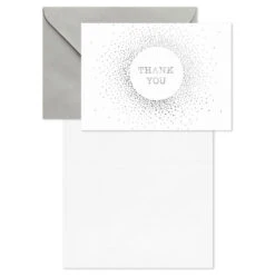 Hallmark Silver Sparkle Blank Thank You Notes, Pack Of 10 -Hallmark Gift Shop Silver Dots Burst Blank Thank You Note Cards Pack 3THK2172 03