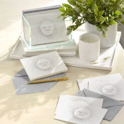 Hallmark Silver Sparkle Blank Thank You Notes, Pack Of 10 -Hallmark Gift Shop Silver Dots Burst Blank Thank You Note Cards Pack 3THK2172 07