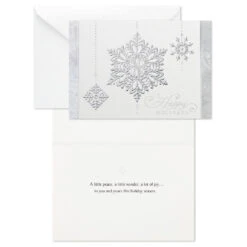 Hallmark Silver Snowflakes Boxed Holiday Cards, Pack Of 40 -Hallmark Gift Shop Silver Snowflakes Bulk Boxed Christmas Cards 1XPX1056 03