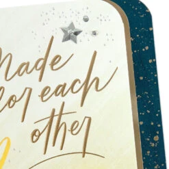 Hallmark Made For Each Other Anniversary Card For Couple -Hallmark Gift Shop Silver Star and Gold Heart Anniversary Card 699AVY3449 05