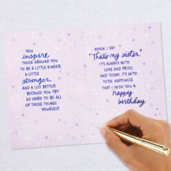 Hallmark An Incredible Woman Birthday Card For Sister -Hallmark Gift Shop Silver and Gold Stars Birthday Card for Sister 659FBD3746 06