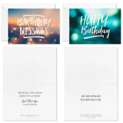 Hallmark Simple Elegance Boxed Religious Birthday Cards Assortment, Pack Of 12 -Hallmark Gift Shop Simple Elegance Assorted Boxed Birthday Cards 3DSI3682 03