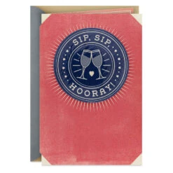 Hallmark Sip, Sip, Hooray Bridal Shower Card With Coasters