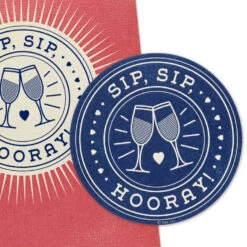 Hallmark Sip, Sip, Hooray Bridal Shower Card With Coasters -Hallmark Gift Shop Sip Sip Hooray Bridal Shower Card With Coasters 959W3976 05