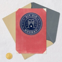 Hallmark Sip, Sip, Hooray Bridal Shower Card With Coasters -Hallmark Gift Shop Sip Sip Hooray Bridal Shower Card With Coasters 959W3976 06