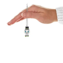 Hallmark Mini Spooky Little Skull Ornament, 1" -Hallmark Gift Shop Skull With Purple Green Bow Tie Keepsake Ornament 5QFO5432 05